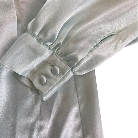 Vintage Worthington Pastel Bubblegum Blue Blouse 8 - Picture 5 of 8